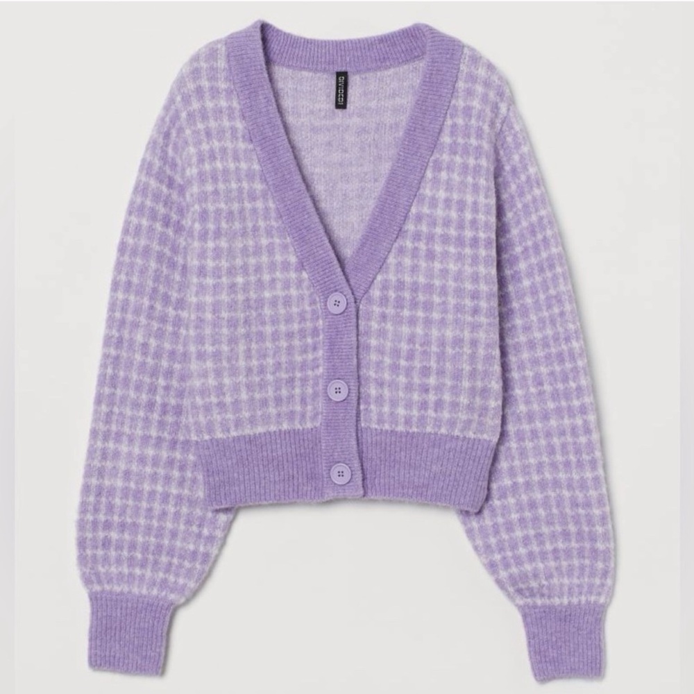 H&M Purple Plaid Sweater